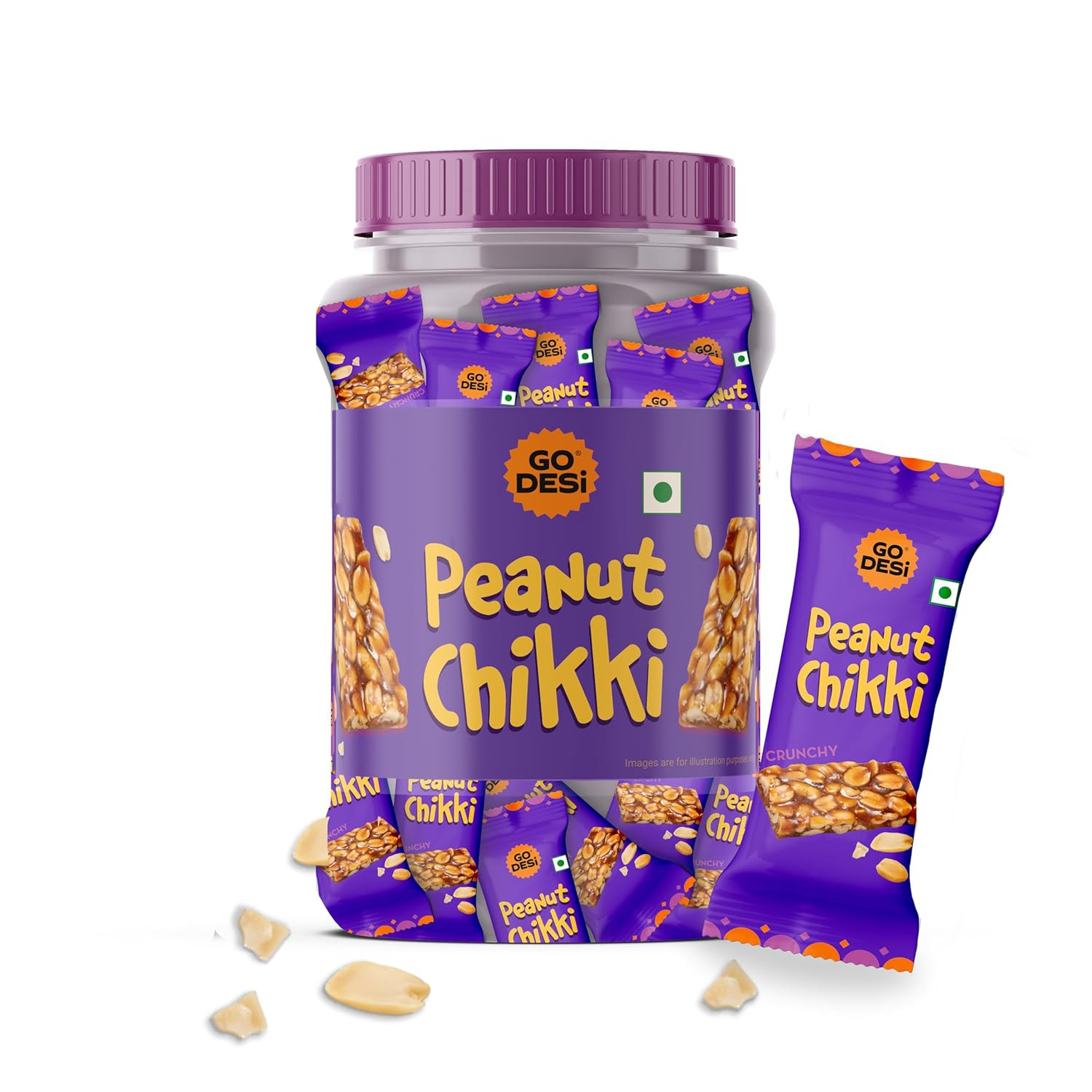 Go Desi Peanut Chikki Bar | No Added Preservatives and Colours | Gajak | Sweets | Gazak | 50 pieces